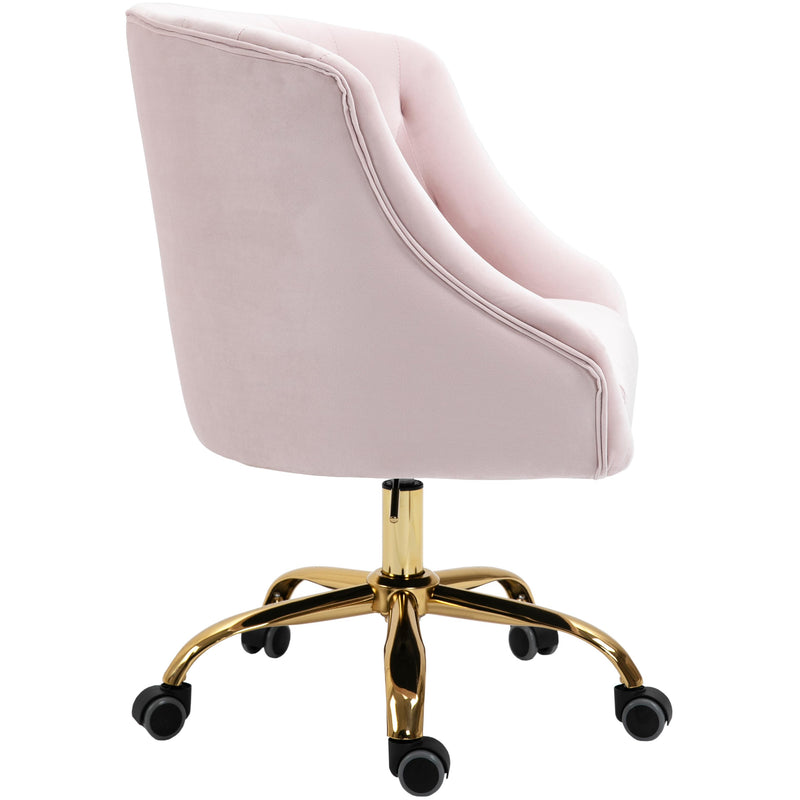 Meridian Arden Pink Velvet Office Chair IMAGE 3