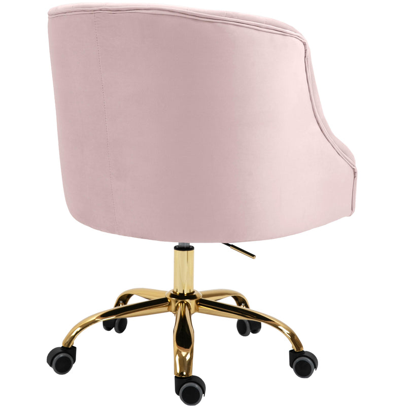 Meridian Arden Pink Velvet Office Chair IMAGE 4