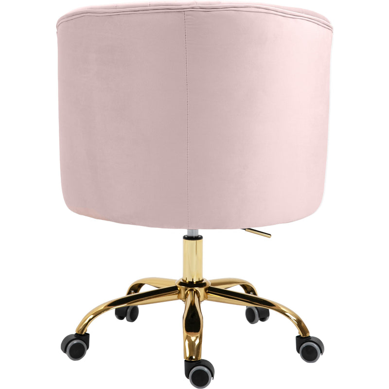 Meridian Arden Pink Velvet Office Chair IMAGE 5