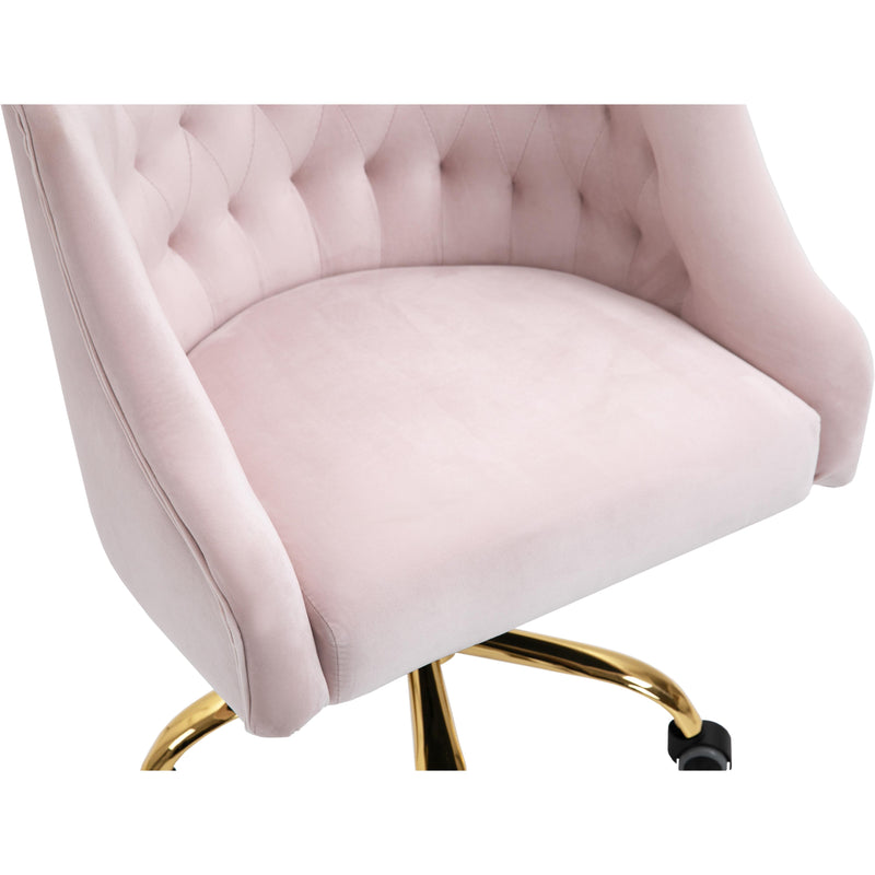 Meridian Arden Pink Velvet Office Chair IMAGE 7