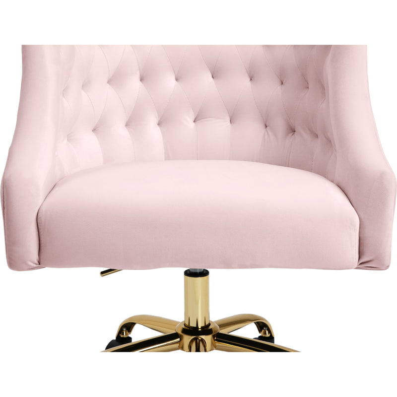 Meridian Arden Pink Velvet Office Chair IMAGE 8