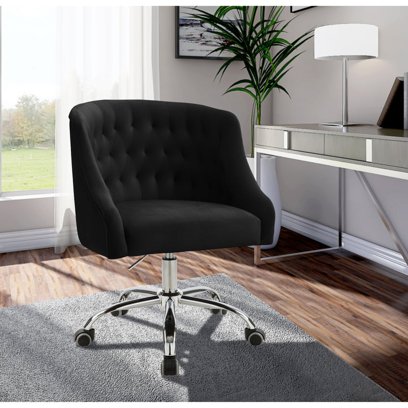 Meridian Arden Black Velvet Office Chair IMAGE 10