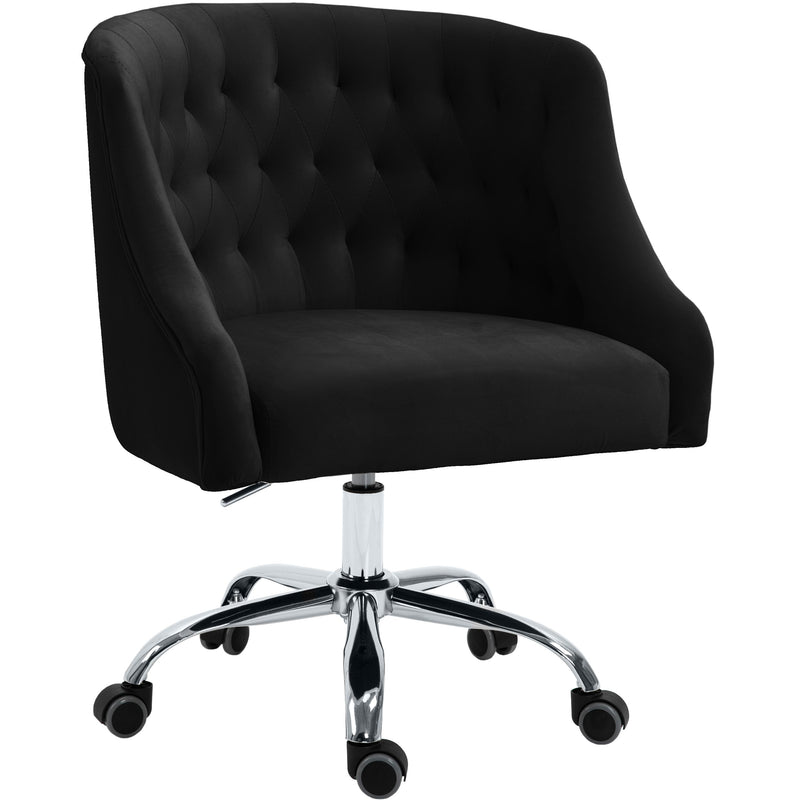 Meridian Arden Black Velvet Office Chair IMAGE 1