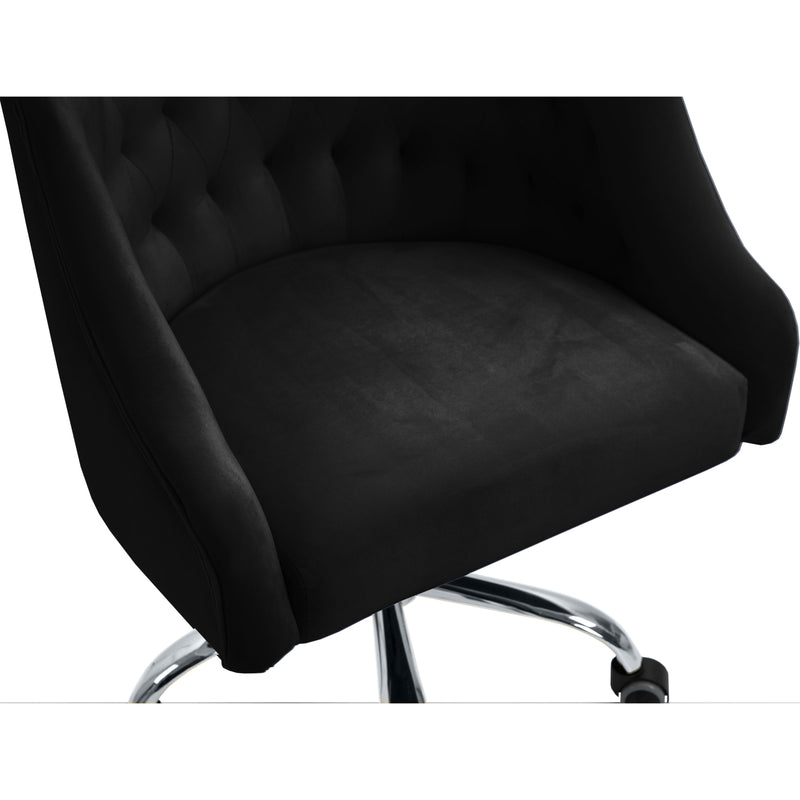 Meridian Arden Black Velvet Office Chair IMAGE 7