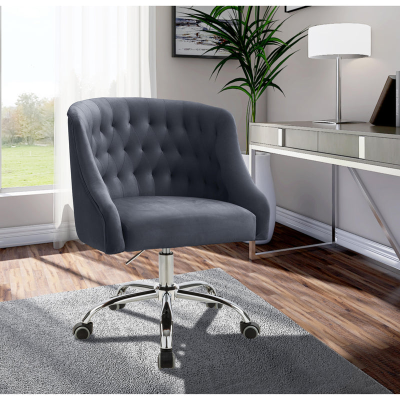 Meridian Arden Grey Velvet Office Chair IMAGE 10