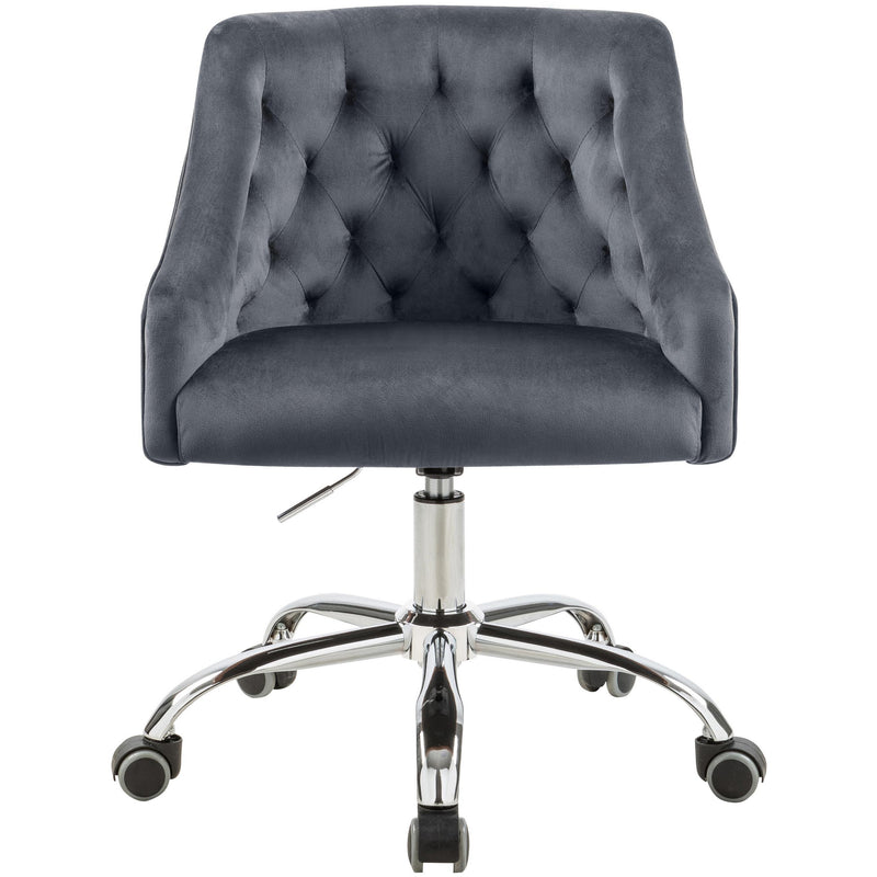 Meridian Arden Grey Velvet Office Chair IMAGE 2