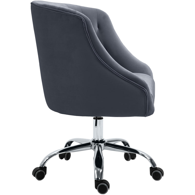 Meridian Arden Grey Velvet Office Chair IMAGE 3