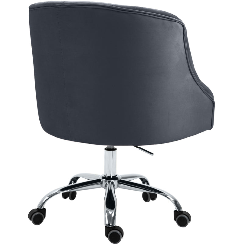 Meridian Arden Grey Velvet Office Chair IMAGE 4