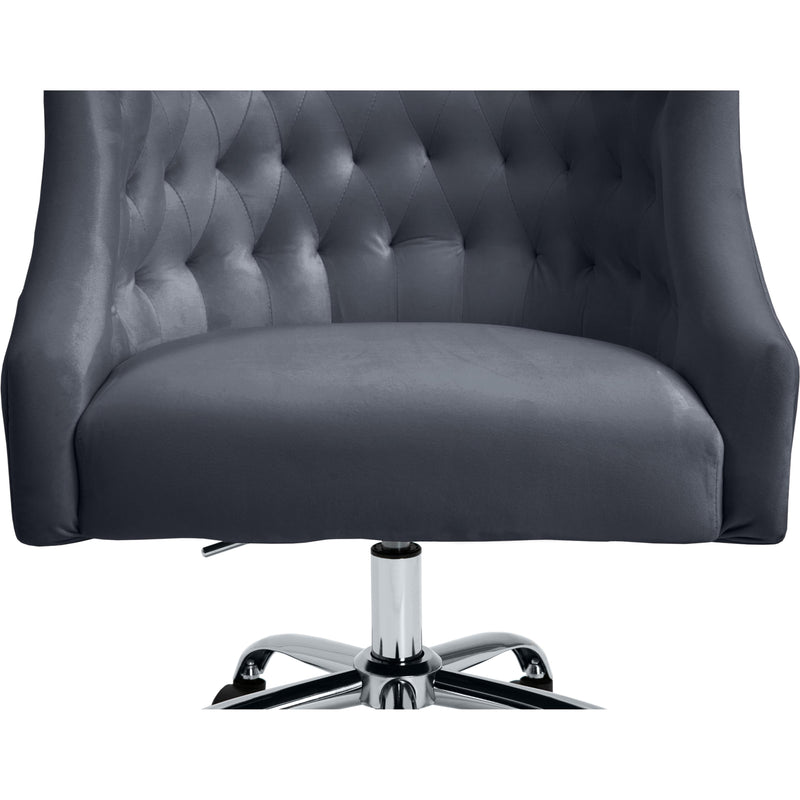 Meridian Arden Grey Velvet Office Chair IMAGE 8