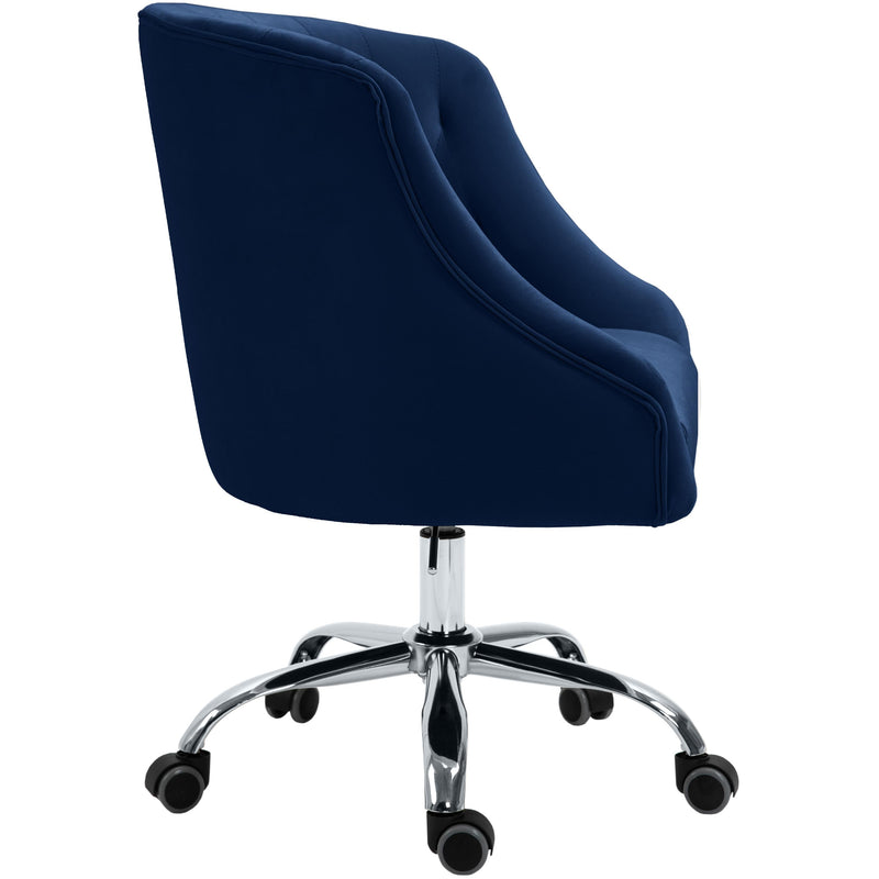 Meridian Arden Navy Velvet Office Chair IMAGE 3