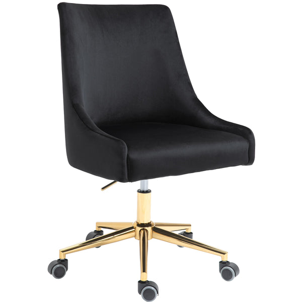 Meridian Karina Black Velvet Office Chair IMAGE 1