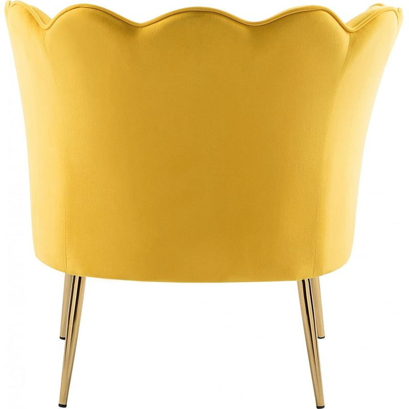 Meridian Jester Yellow Velvet Accent Chair IMAGE 2