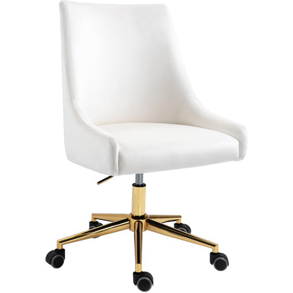 Meridian Karina Cream Velvet Office Chair IMAGE 1