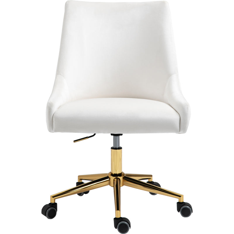 Meridian Karina Cream Velvet Office Chair IMAGE 2