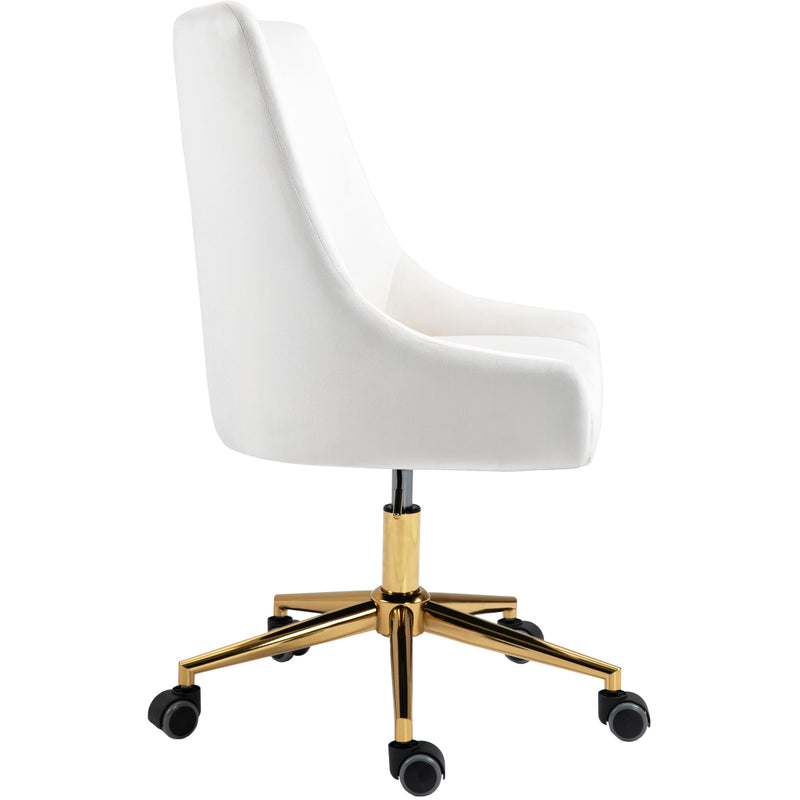 Meridian Karina Cream Velvet Office Chair IMAGE 3