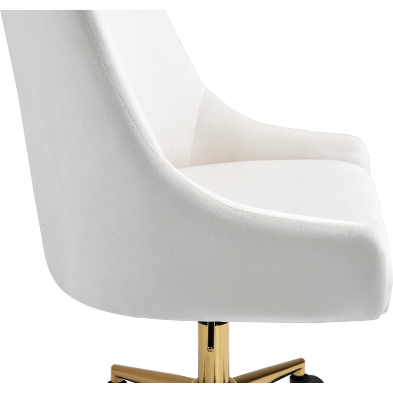 Meridian Karina Cream Velvet Office Chair IMAGE 8