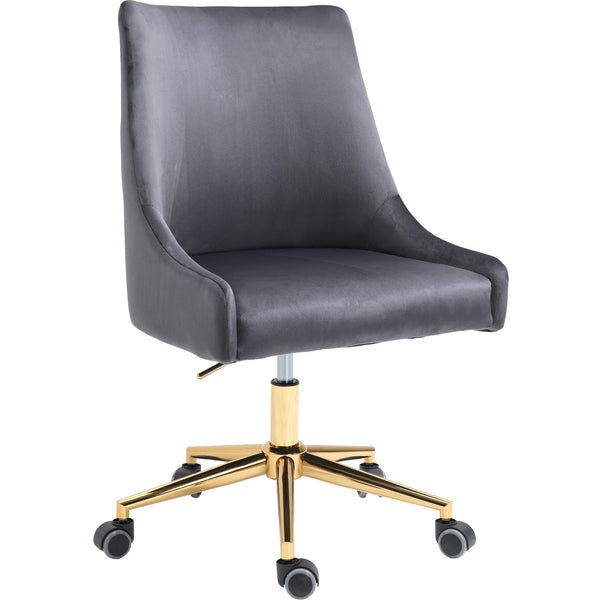 Meridian Karina Grey Velvet Office Chair IMAGE 1