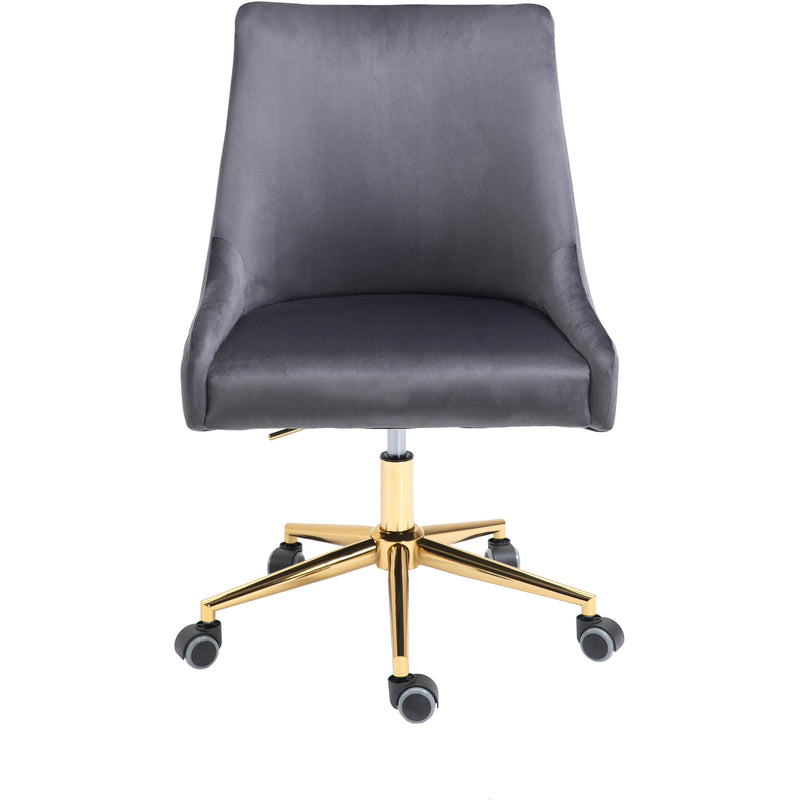 Meridian Karina Grey Velvet Office Chair IMAGE 2