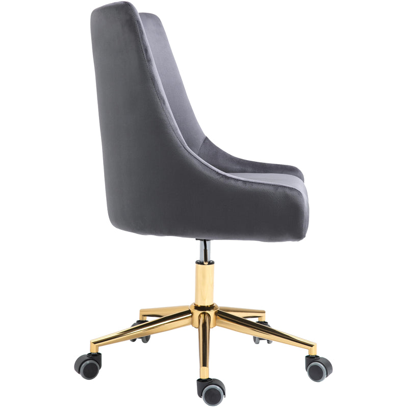 Meridian Karina Grey Velvet Office Chair IMAGE 3