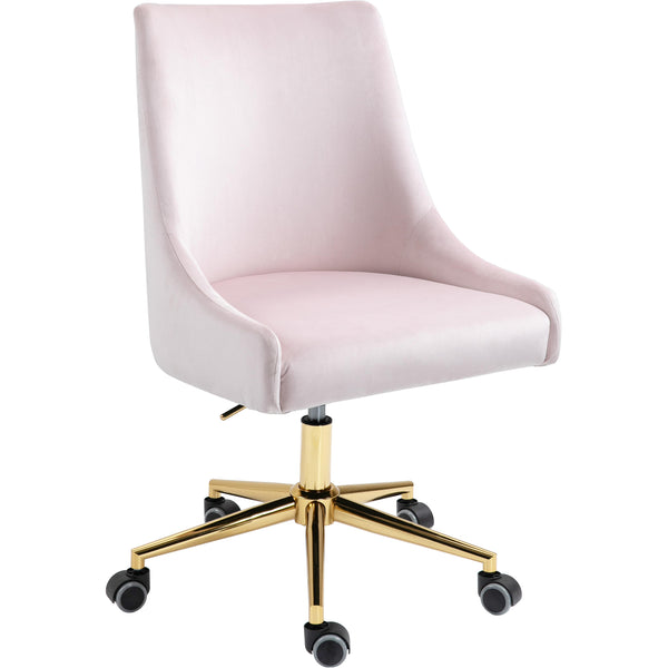 Meridian Karina Pink Velvet Office Chair IMAGE 1
