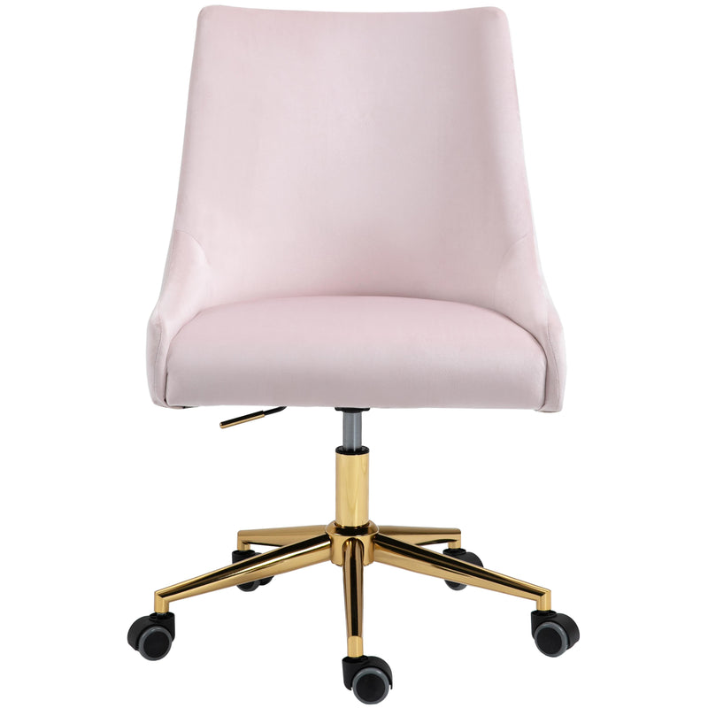 Meridian Karina Pink Velvet Office Chair IMAGE 2