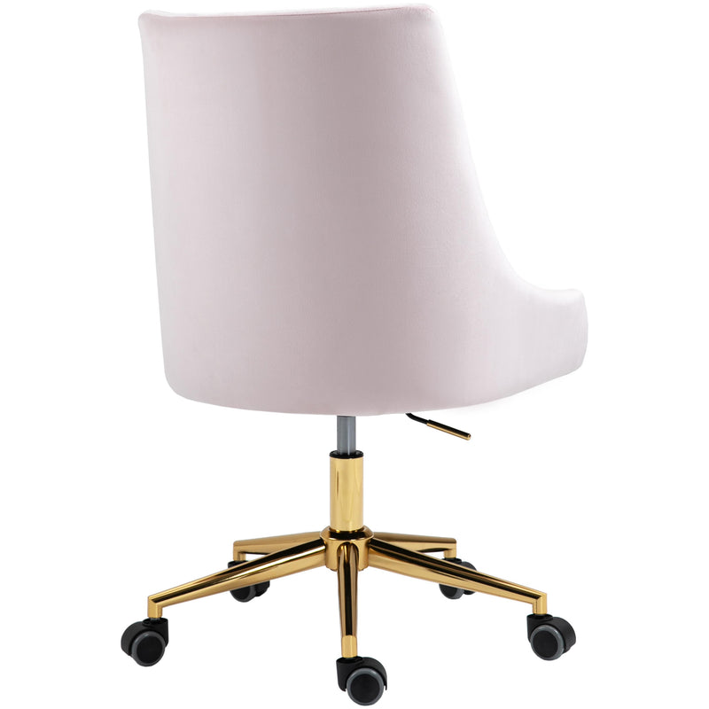 Meridian Karina Pink Velvet Office Chair IMAGE 4