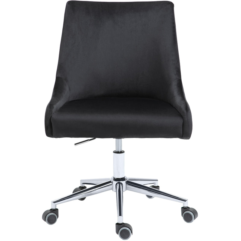 Meridian Karina Black Velvet Office Chair IMAGE 2