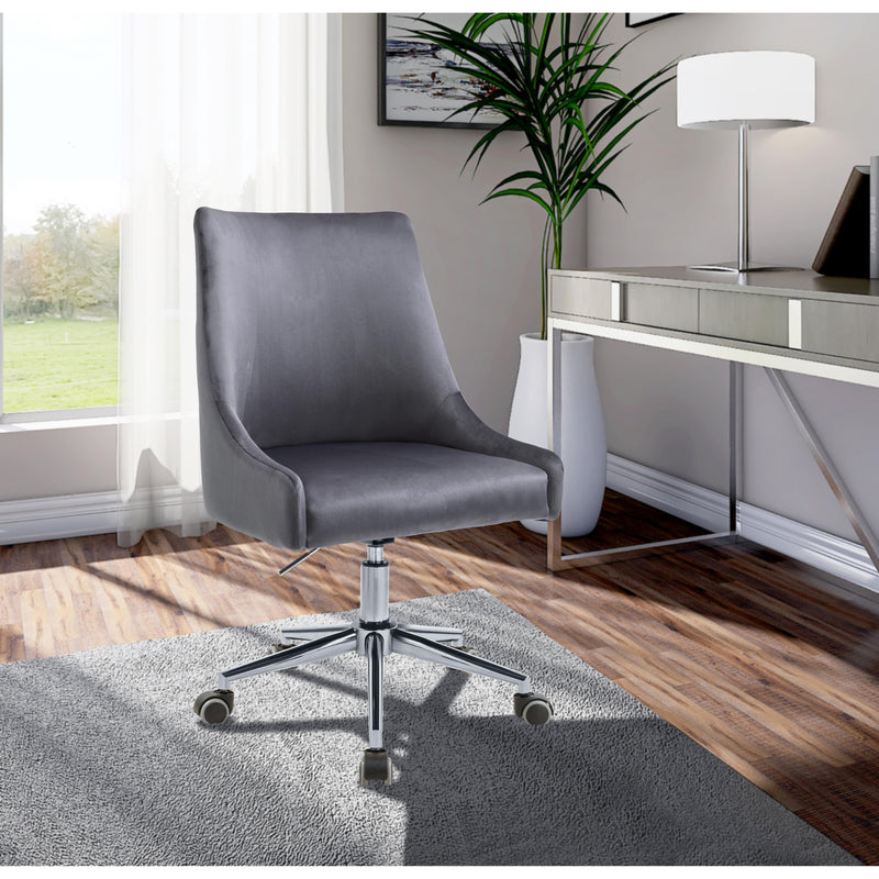 Meridian Karina Grey Velvet Office Chair IMAGE 10