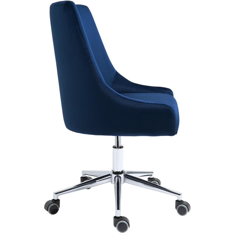 Meridian Karina Navy Velvet Office Chair IMAGE 3