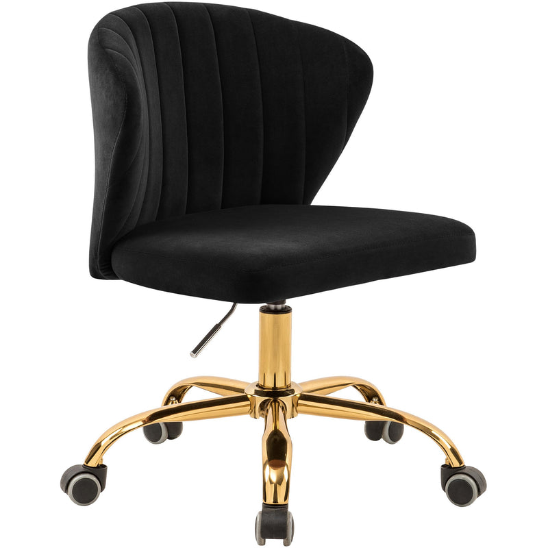 Meridian Finley Black Velvet Office Chair IMAGE 1