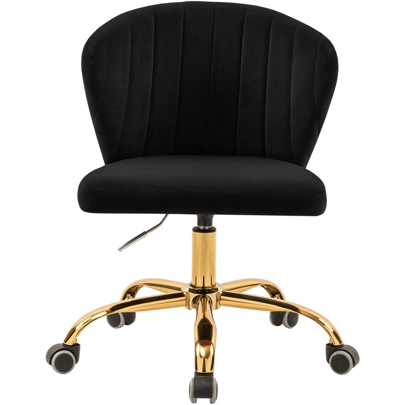 Meridian Finley Black Velvet Office Chair IMAGE 2