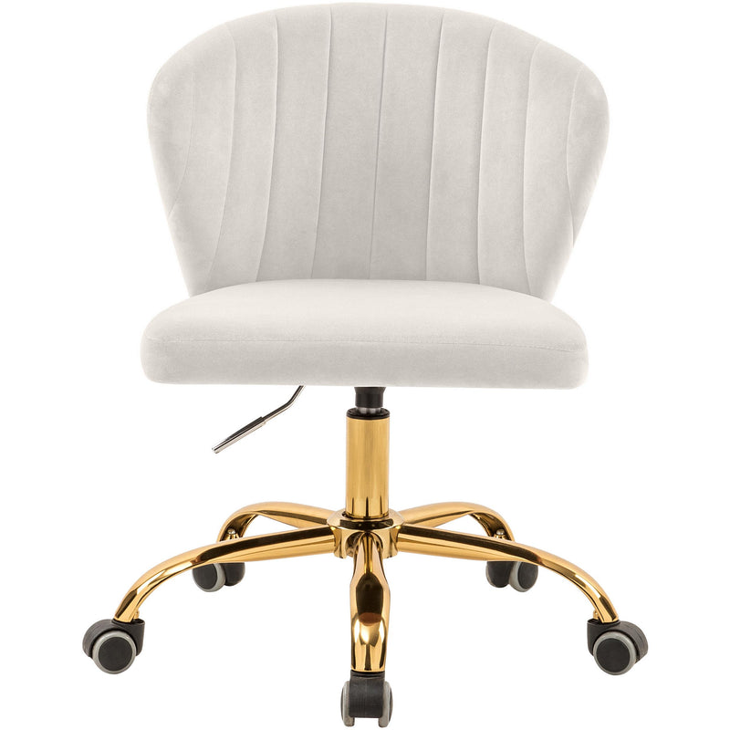 Meridian Finley Cream Velvet Office Chair IMAGE 2