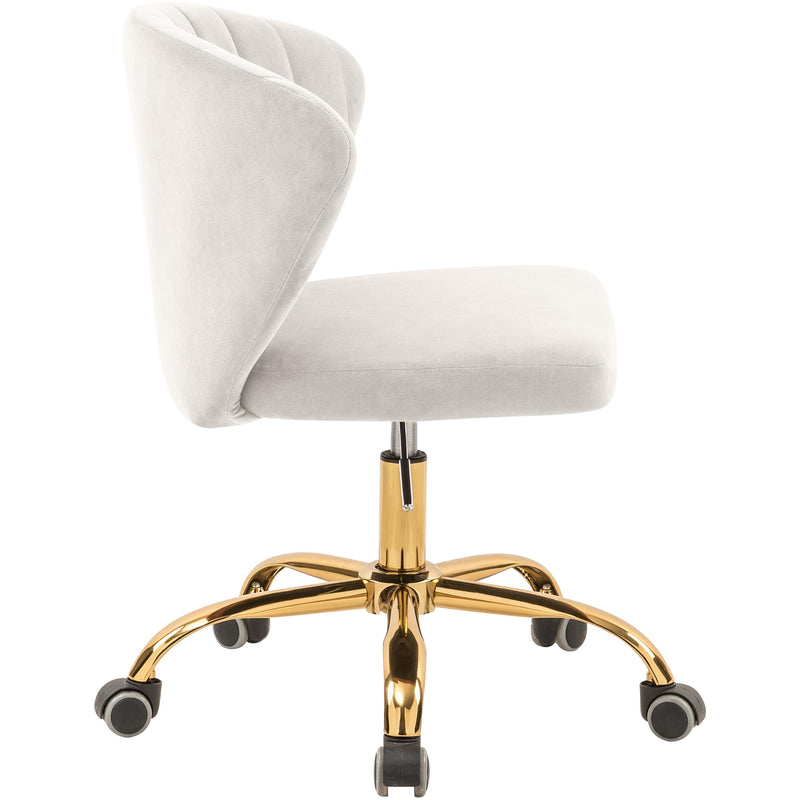 Meridian Finley Cream Velvet Office Chair IMAGE 3