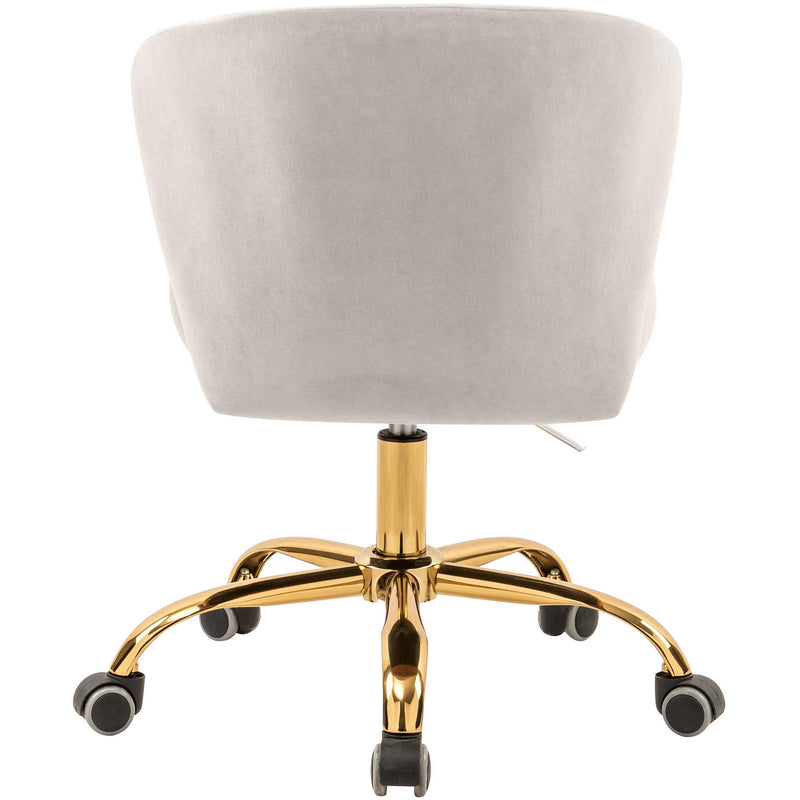 Meridian Finley Cream Velvet Office Chair IMAGE 4