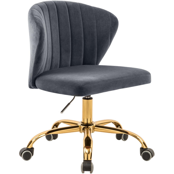 Meridian Finley Grey Velvet Office Chair IMAGE 1