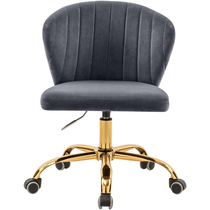 Meridian Finley Grey Velvet Office Chair IMAGE 2