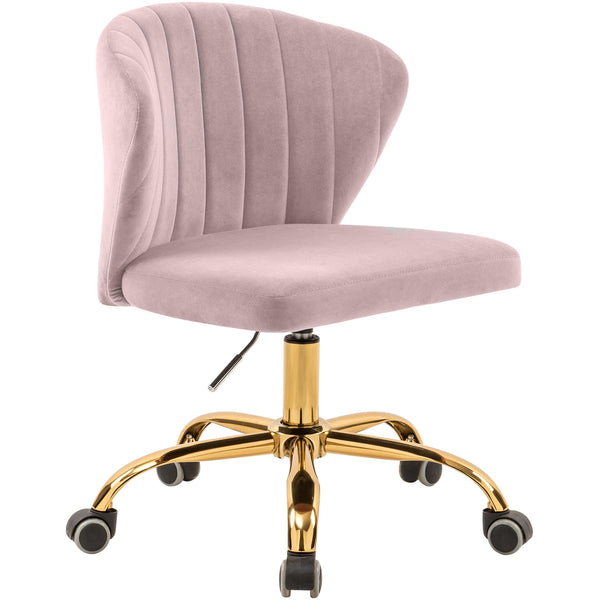 Meridian Finley Pink Velvet Office Chair IMAGE 1
