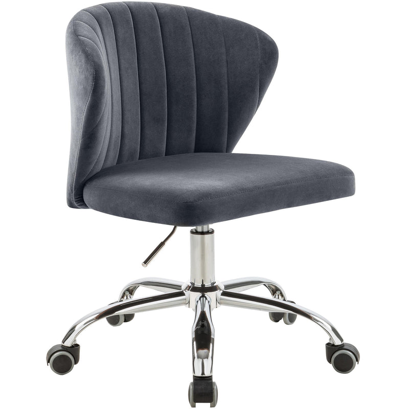 Meridian Finley Grey Velvet Office Chair IMAGE 1