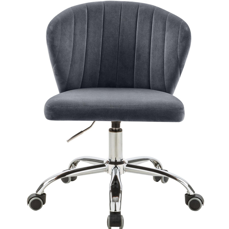 Meridian Finley Grey Velvet Office Chair IMAGE 2