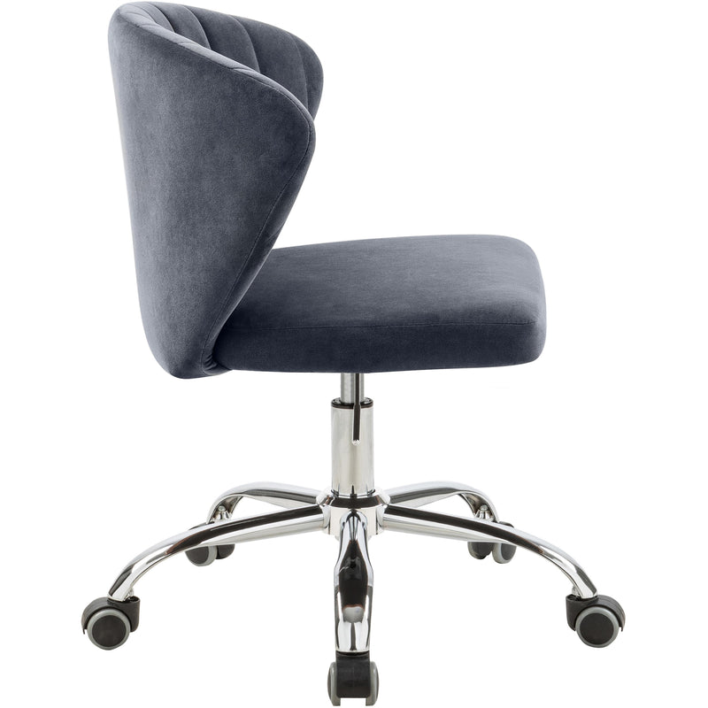Meridian Finley Grey Velvet Office Chair IMAGE 3