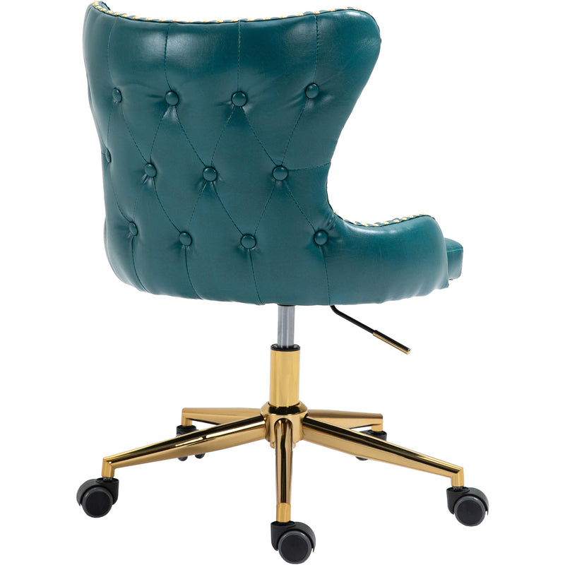 Meridian Hendrix Blue Vegan Leather Office Chair IMAGE 4
