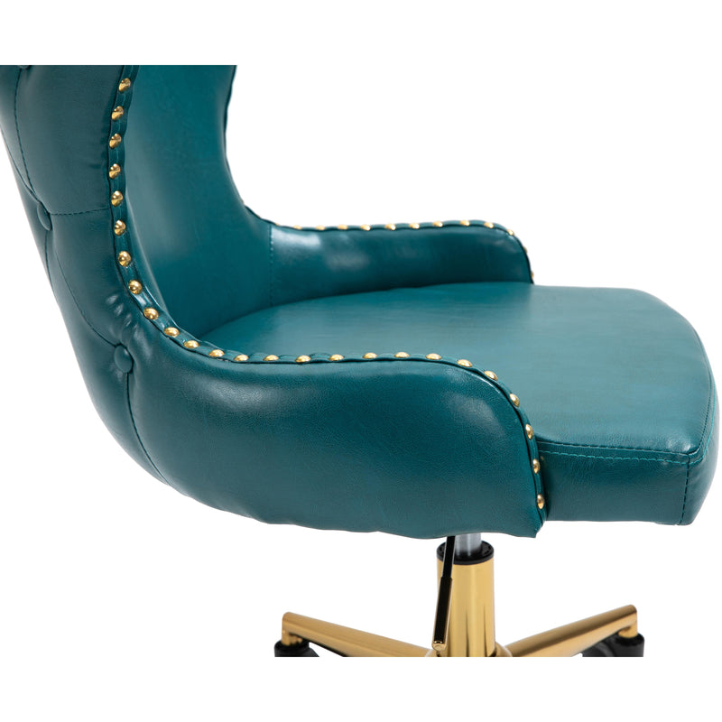 Meridian Hendrix Blue Vegan Leather Office Chair IMAGE 8