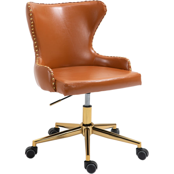 Meridian Hendrix Cognac Vegan Leather Office Chair IMAGE 1