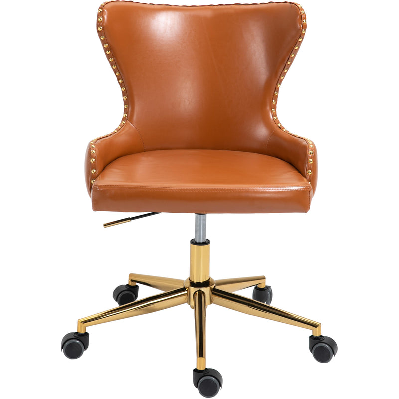 Meridian Hendrix Cognac Vegan Leather Office Chair IMAGE 2