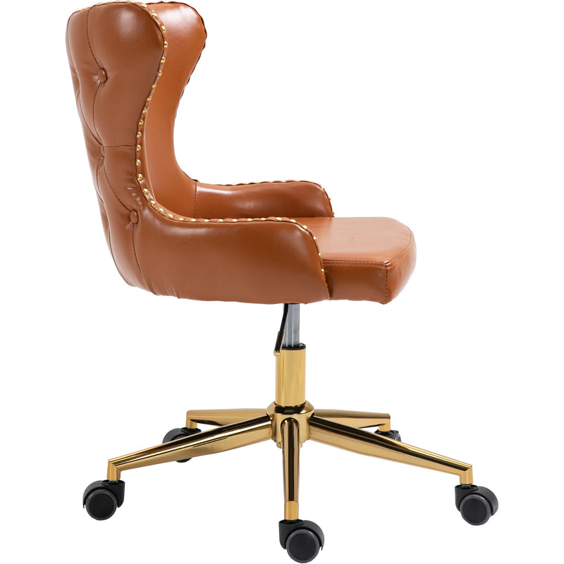 Meridian Hendrix Cognac Vegan Leather Office Chair IMAGE 3