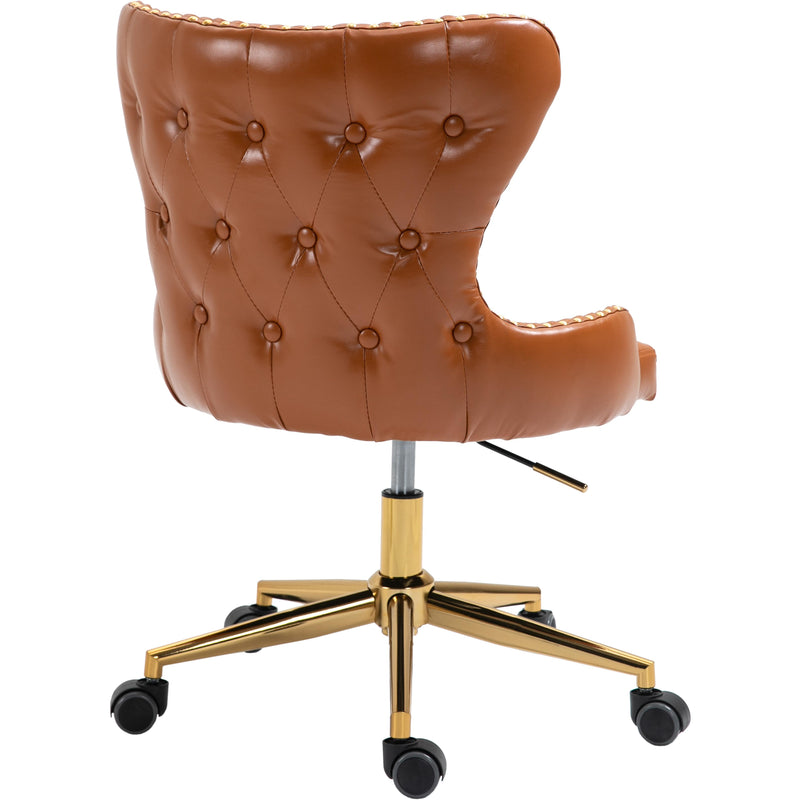 Meridian Hendrix Cognac Vegan Leather Office Chair IMAGE 4