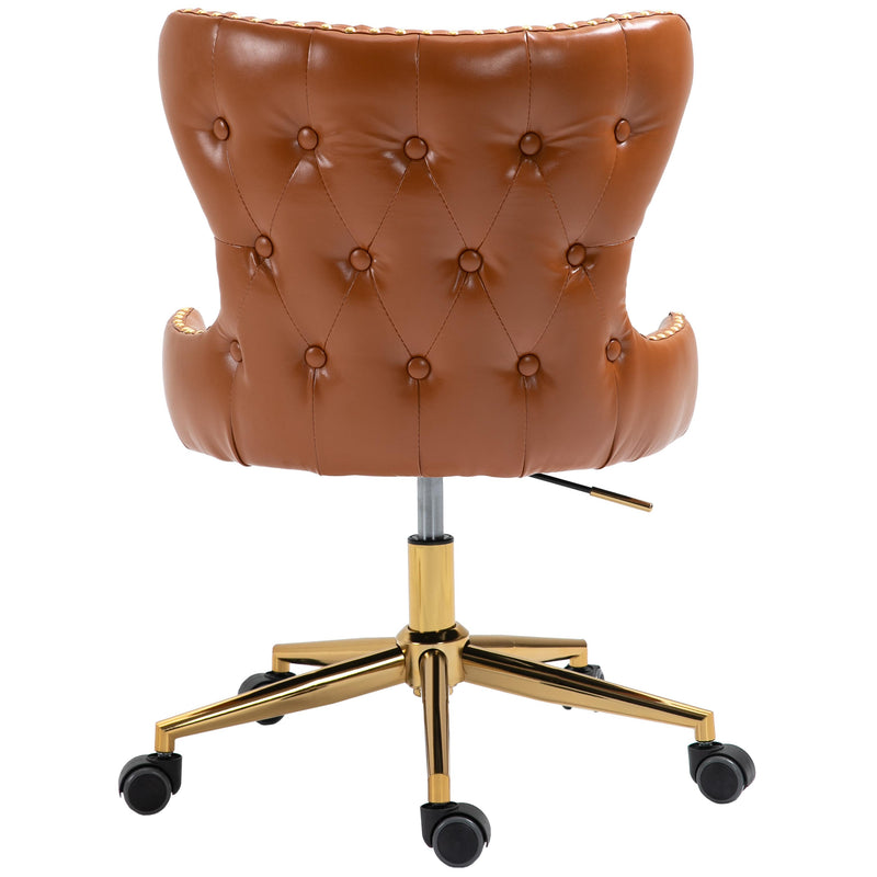 Meridian Hendrix Cognac Vegan Leather Office Chair IMAGE 5