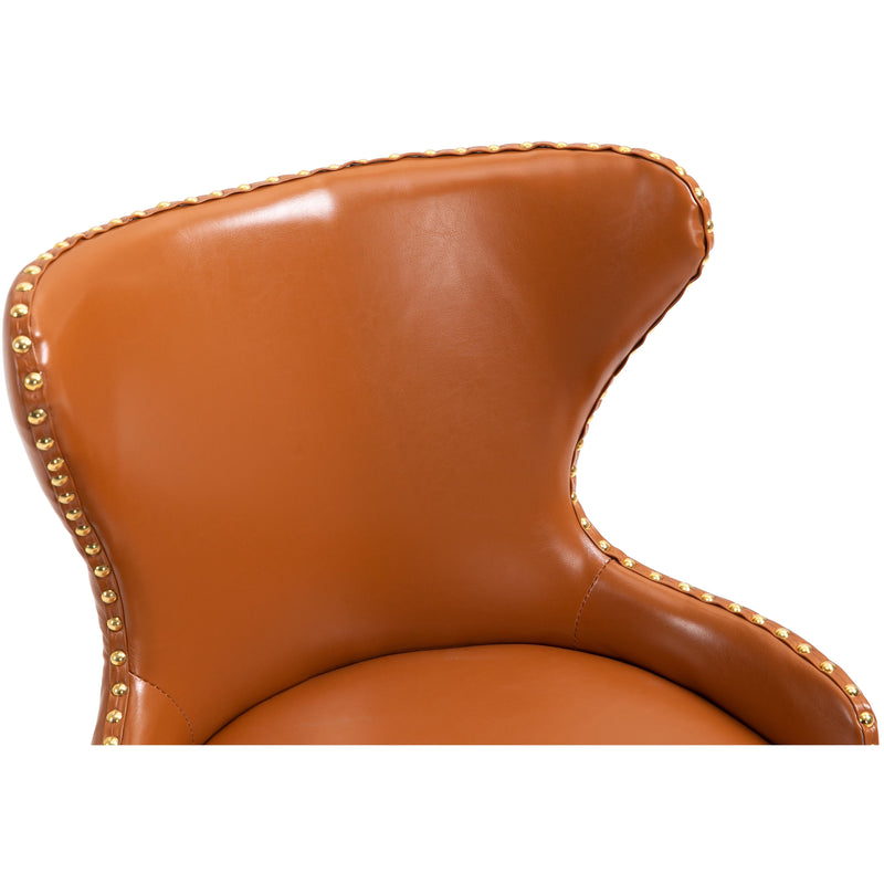 Meridian Hendrix Cognac Vegan Leather Office Chair IMAGE 6