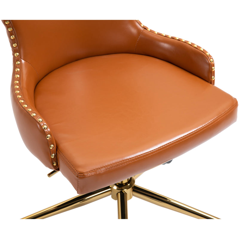 Meridian Hendrix Cognac Vegan Leather Office Chair IMAGE 7