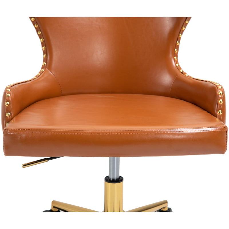 Meridian Hendrix Cognac Vegan Leather Office Chair IMAGE 9